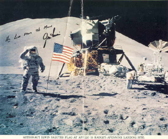 Jim Irwin signed litho, Apollo 15